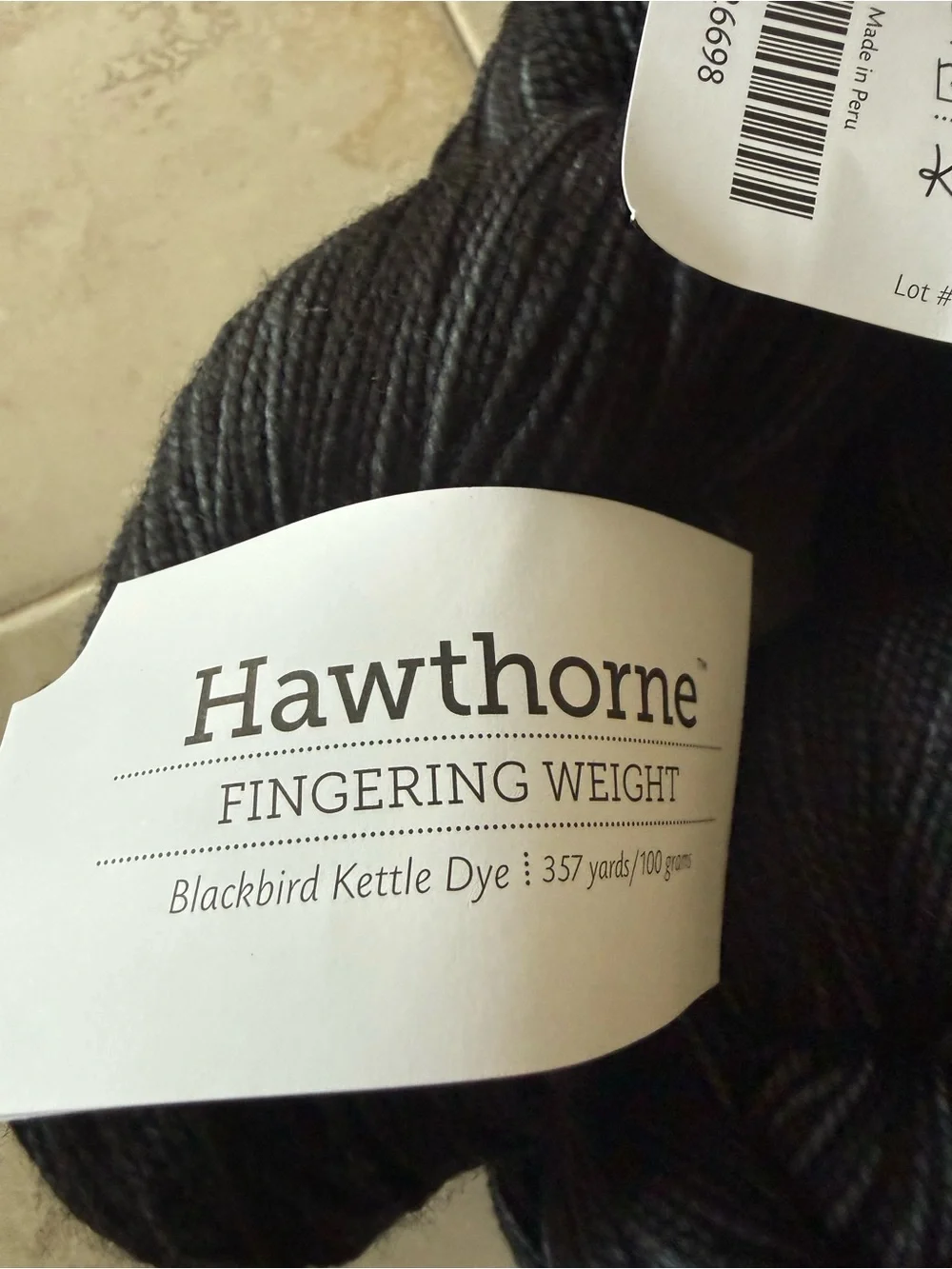 Hawthorne Fingering Weight Yarn - Black/Grey - Blackbird